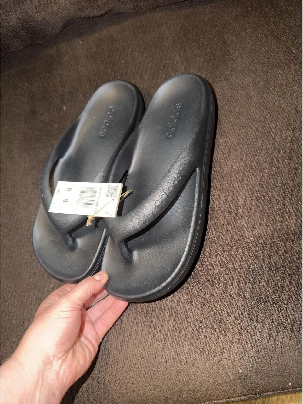 Adidas Adilette Luma Flip Black Sandals Size 8/9